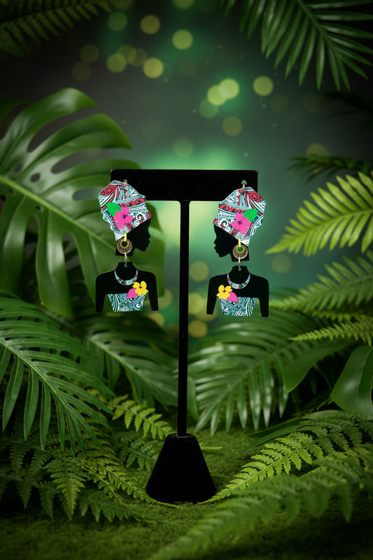 Beautiful African woman earrings