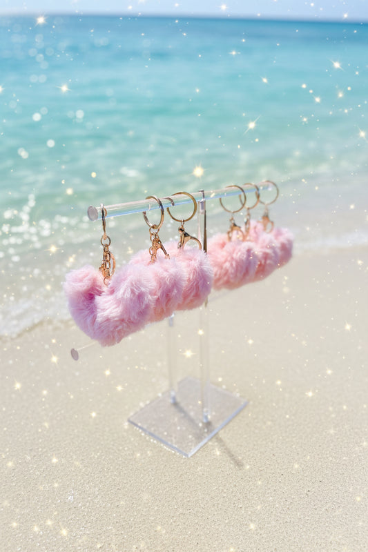 Soft heart puff keychain