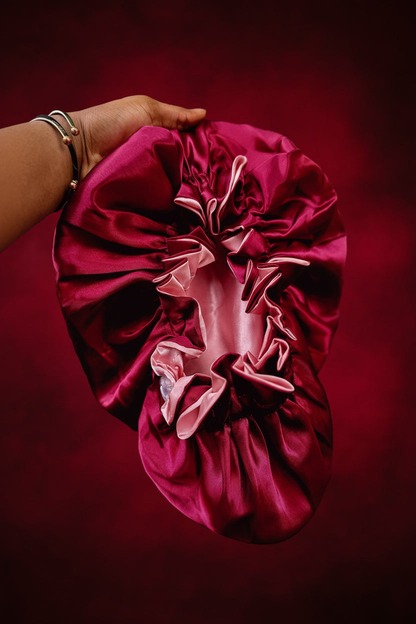 double layer silk bonnet