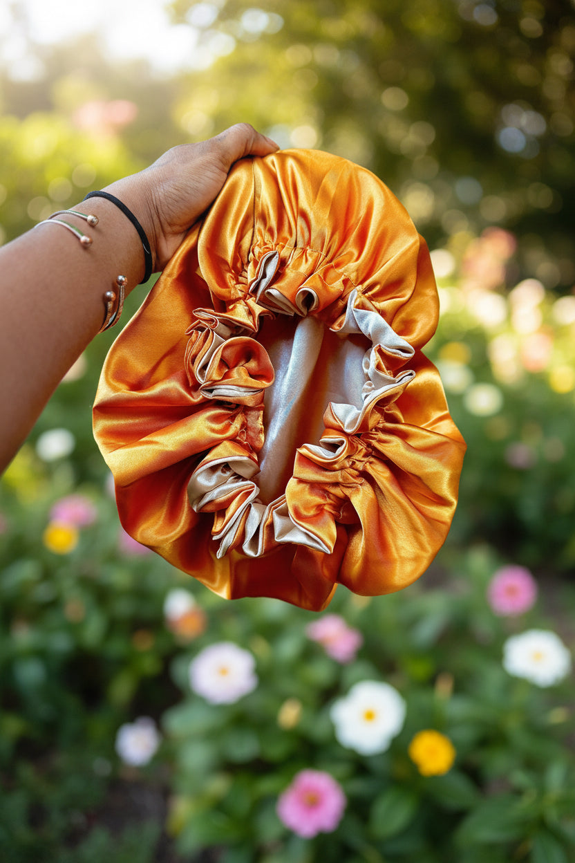 double layer silk bonnet